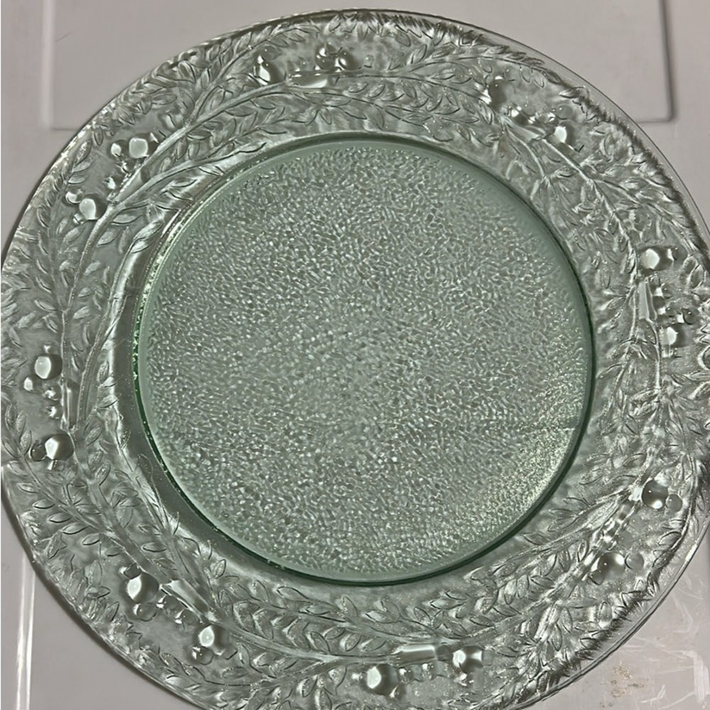 Elegant Glass Dinner Plate- itched holy